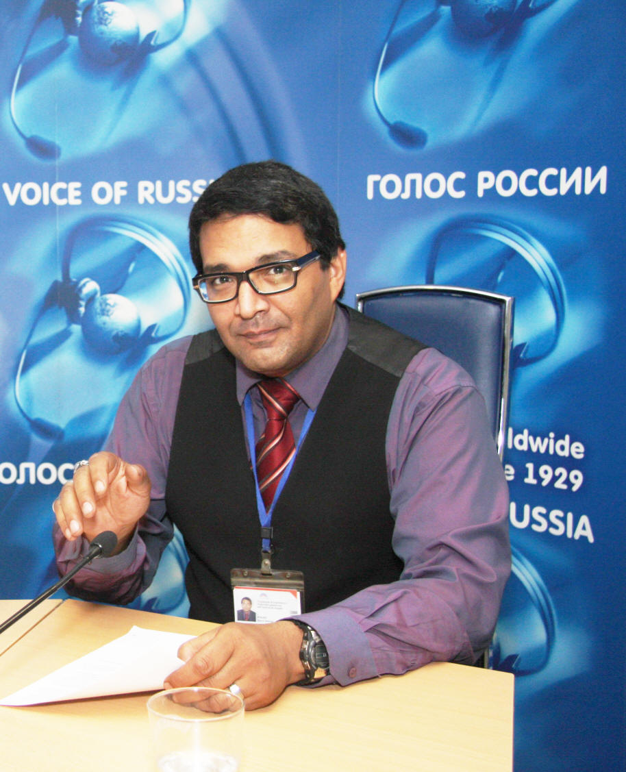John Robles in the Voice of Russia Studio